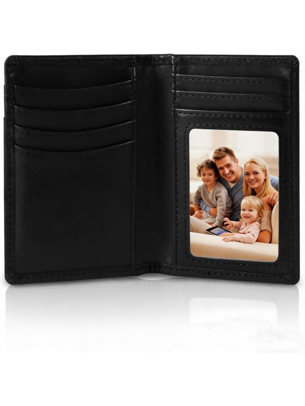 Slim Minimalist Leather Wallet for Men | Small Bifold Card Case & Credit Holder